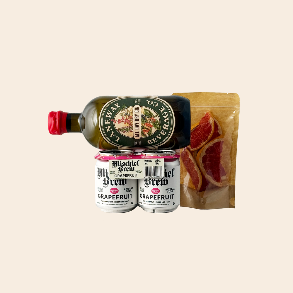 GIFT PACK | All Day Dry 700ml, Mischief Brew Grapefruit Soda & Garnish